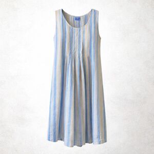 Pine Cone Hill Striped 100% Linen Shift Dress